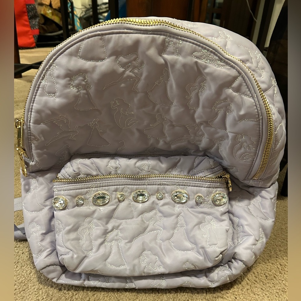 Stoney Clover Lane Disney Princess Lavender Backpack with gemstones